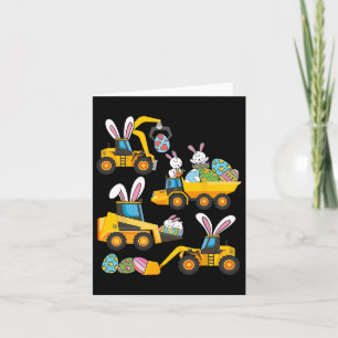 Carte OEufs de lapin Construction Excavateur de Pâques G