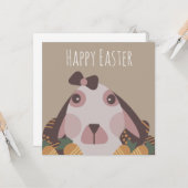 Carte Œufs de Pâques au Chocolat Lapin Carottes (Devant/Arrière en situation)