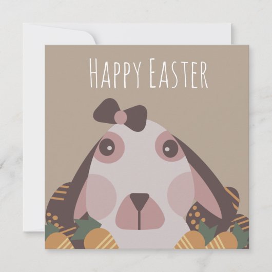 Carte Œufs de Pâques au Chocolat Lapin Carottes (Devant)