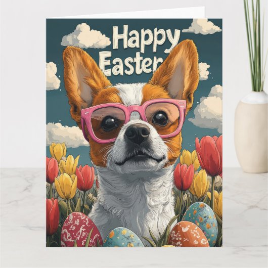 Carte Oeufs de Pâques Basenji (Devant)