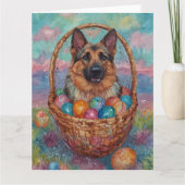 Carte Oeufs de Pâques bergers allemands (Devant)