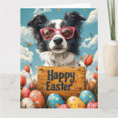 Carte Œufs de Pâques Border Collie (Devant)