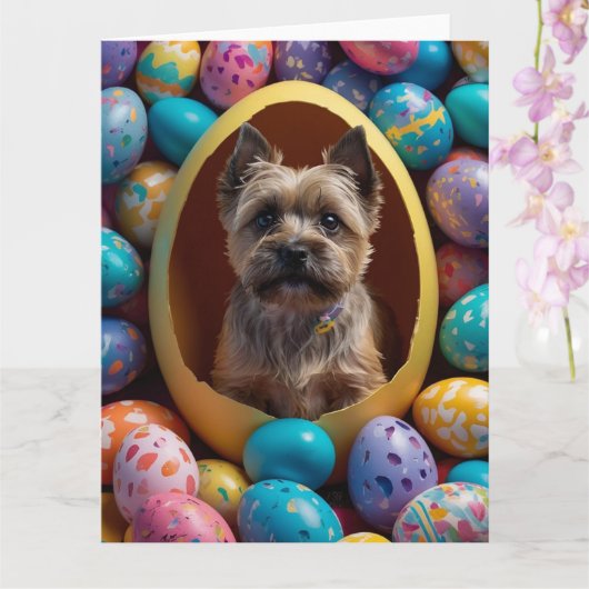 Carte Œufs de Pâques Cairn Terrier (Orchidée)
