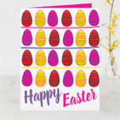 Carte Œufs de Pâques Colorés (Fleur jaune)