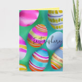 Carte Œufs de Pâques Colorés Pâques  (Devant)