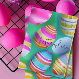 Carte Œufs de Pâques Colorés Pâques