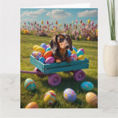 Carte Oeufs de Pâques de Dachshund (Devant)