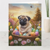 Carte Œufs de Pâques de Pug (Devant)
