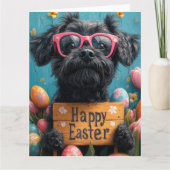 Carte Oeufs de Pâques de Terrier russe noir (Devant)