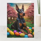 Carte OEufs de Pâques Doberman (Devant)