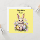 Carte Oeufs de Pâques et lapin de Pâques (Devant/Arrière en situation)