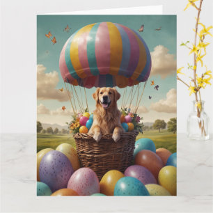 Carte OEufs de Pâques Golden Retriever