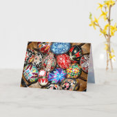 Carte Œufs de Pâques ukrainiens (Fleur jaune)