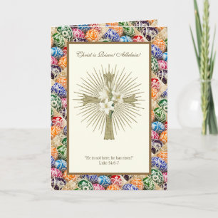 Carte Oeufs de Pâques ukrainiens Christ est ressuscité A