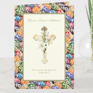 Carte Oeufs de Pâques ukrainiens Christ ressuscité Allel