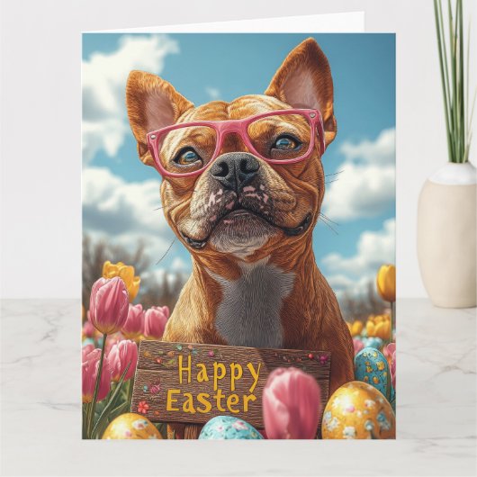 Carte Oeufs Pâques Pit Bull (Devant)