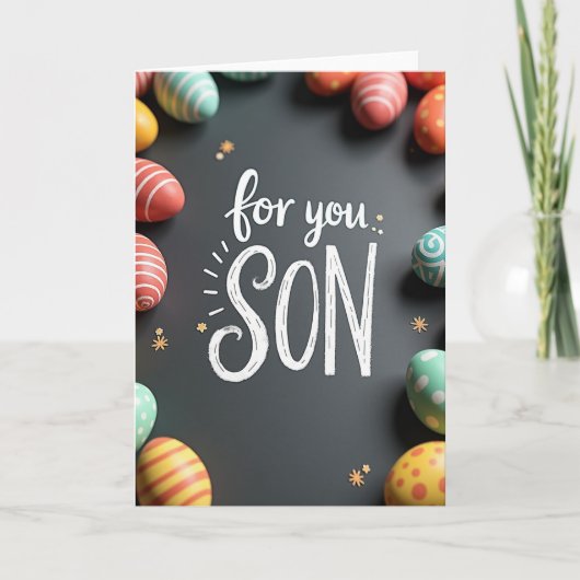 Carte Œufs Peints pour Fils (Devant)