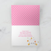 Carte Oeufs roses et orange lapin Joyeux Pâques (Intérieur)