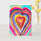 Carte OEuvre d'aquarelle du coeur (Fleur jaune)