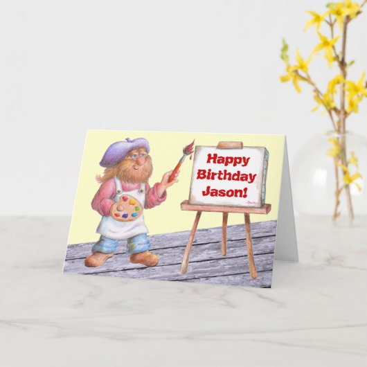 Carte Oeuvre d'art d'anniversaire (Fleur jaune)