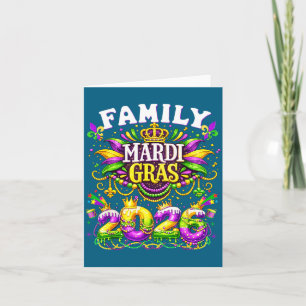 Carte Œuvre d'art de Mardi Gras en famille créant des so