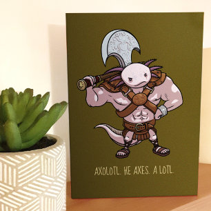 Carte Œuvre d'art d'un axolotl avec un guerrier gladiate