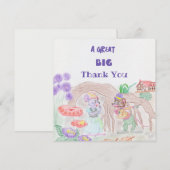 Carte Œuvre d'art personnalisée pour enfants, deux souri (Devant / Derrière)