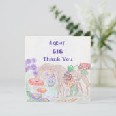 Carte Œuvre d'art personnalisée pour enfants, deux souri (Debout devant)