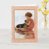 Carte OEuvre de Jessie Wilcox Smith. (Fleur jaune)