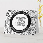 Carte OEuvre de ligne moderne et votre logo avec texte m (Fleur jaune)