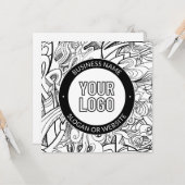 Carte OEuvre de ligne moderne et votre logo avec texte m (Devant/Arrière en situation)