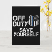 Carte Off Duty Save Yourself Funny Lice Blue Line Gift (Fleur jaune)