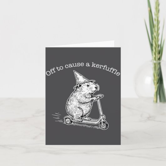 Carte Off To Cause A Kerfuffle Funny Capybara Scooter Ch (Devant)