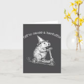 Carte Off To Cause A Kerfuffle Funny Capybara Scooter Ch (Fleur jaune)