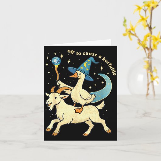 Carte Off To Cause A Kerfuffle Funny Chaotic Weird Anima (Fleur jaune)