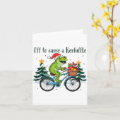Carte Off To Cause A Kerfuffle Funny Frog Santa Christma (Fleur jaune)