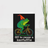Carte Off To Cause A Kerfuffle Funny Frog Wizard Bicycle (Devant)