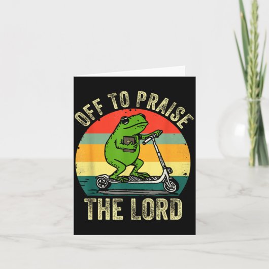 Carte Off To Praise The Lord Funny Frog Bible Study Jesu (Devant)