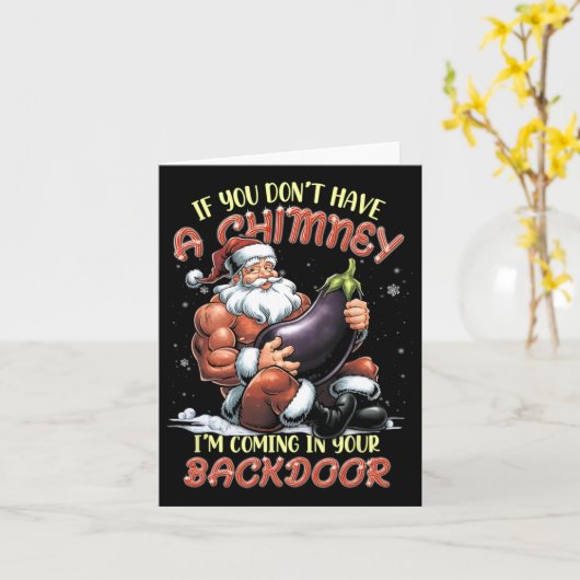 Carte Offensive Noël Adult Ual Innuendo Père Noël Rude (Fleur jaune)