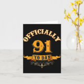 Carte Offically 91 Years Old Today 91st Birthday Gift  (Fleur jaune)
