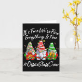 Carte Office Staff Crew Funny Everything Is Fine Christm (Fleur jaune)