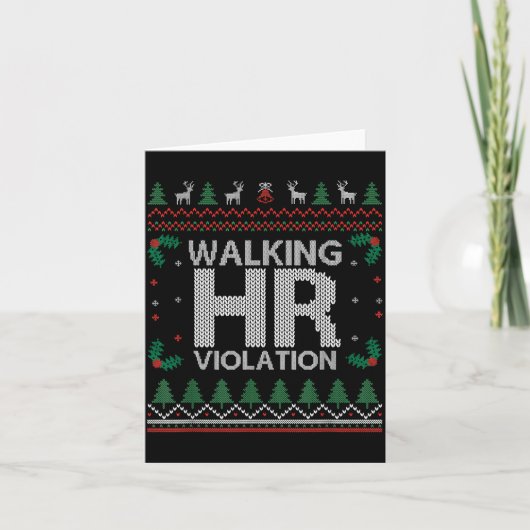 Carte Office Ugly Christmas Funny Walking Hr Violation W (Devant)