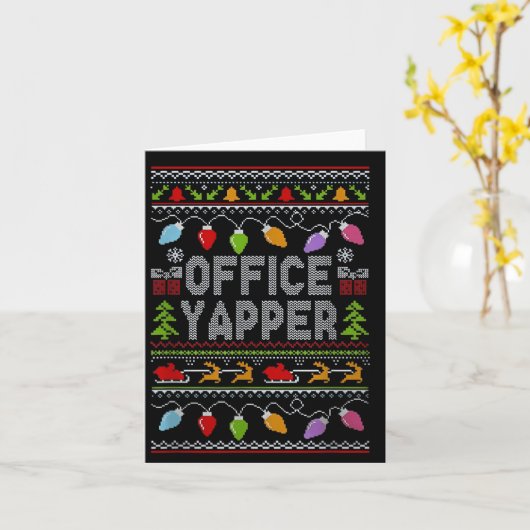 Carte Office Yapper Ugly Sweater Christmas  (Fleur jaune)