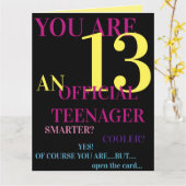 Carte officielle de 13e anniversaire pour adolesce (Fleur jaune)