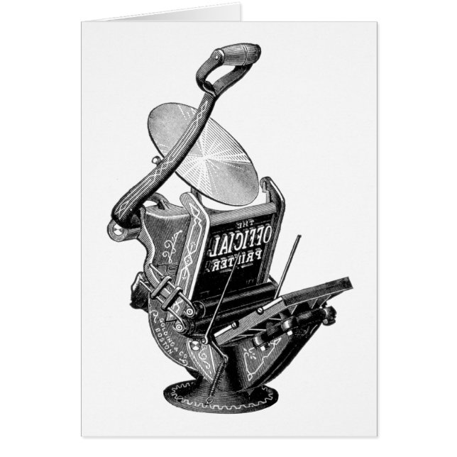 Carte officielle d'impression typographique de (Devant)