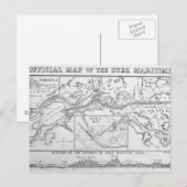 Carte officielle du canal maritime de Suez par Wyl (Devant / Derrière)