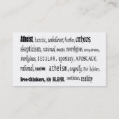 Carte officielle portant le carte de visite athée (Dos)