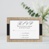 Carte officielle Rustique Burlap Black Response Ca (Debout devant)