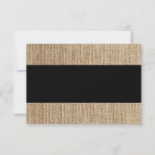 Carte officielle Rustique Burlap Black Response Ca (Dos)