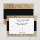 Carte officielle Rustique Burlap Black Response Ca (Devant / Derrière)